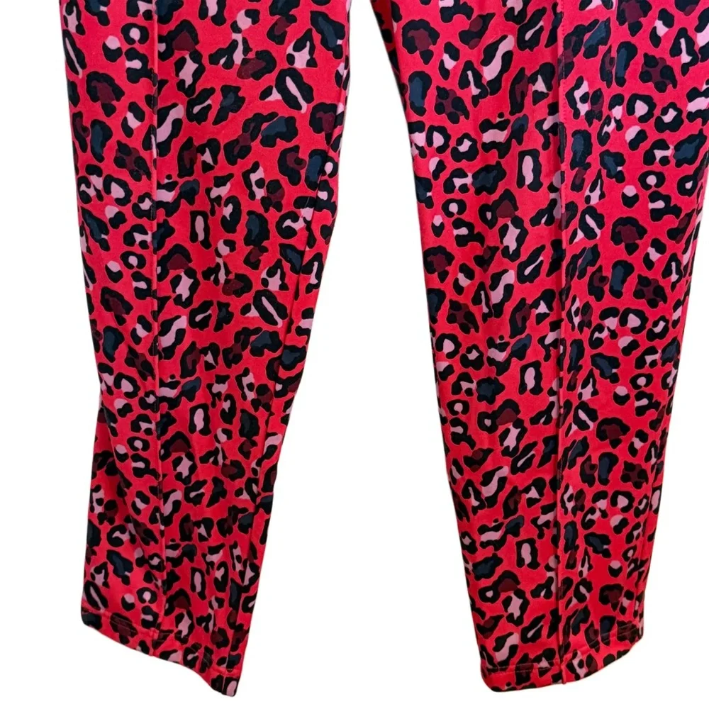 Juicy Couture Black Label Red Leopard Print Lounge Sweatpants Y2K Vibes Large